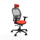 Jorquera traslack malla gris bali naranja oscuro brazos 2D base nailon cabecero 2D ruedas 65mm nailon