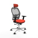Jorquera traslack malla gris bali naranja oscuro brazos 2D base aluminio cabecero 2D ruedas 65mm engomada