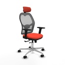 Jorquera traslack malla gris bali naranja oscuro brazos 2D base aluminio cabecero 2D ruedas 65mm nailon