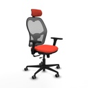 Jorquera traslack malla gris bali naranja oscuro brazos 3D base nailon cabecero 2D ruedas 65mm engomada