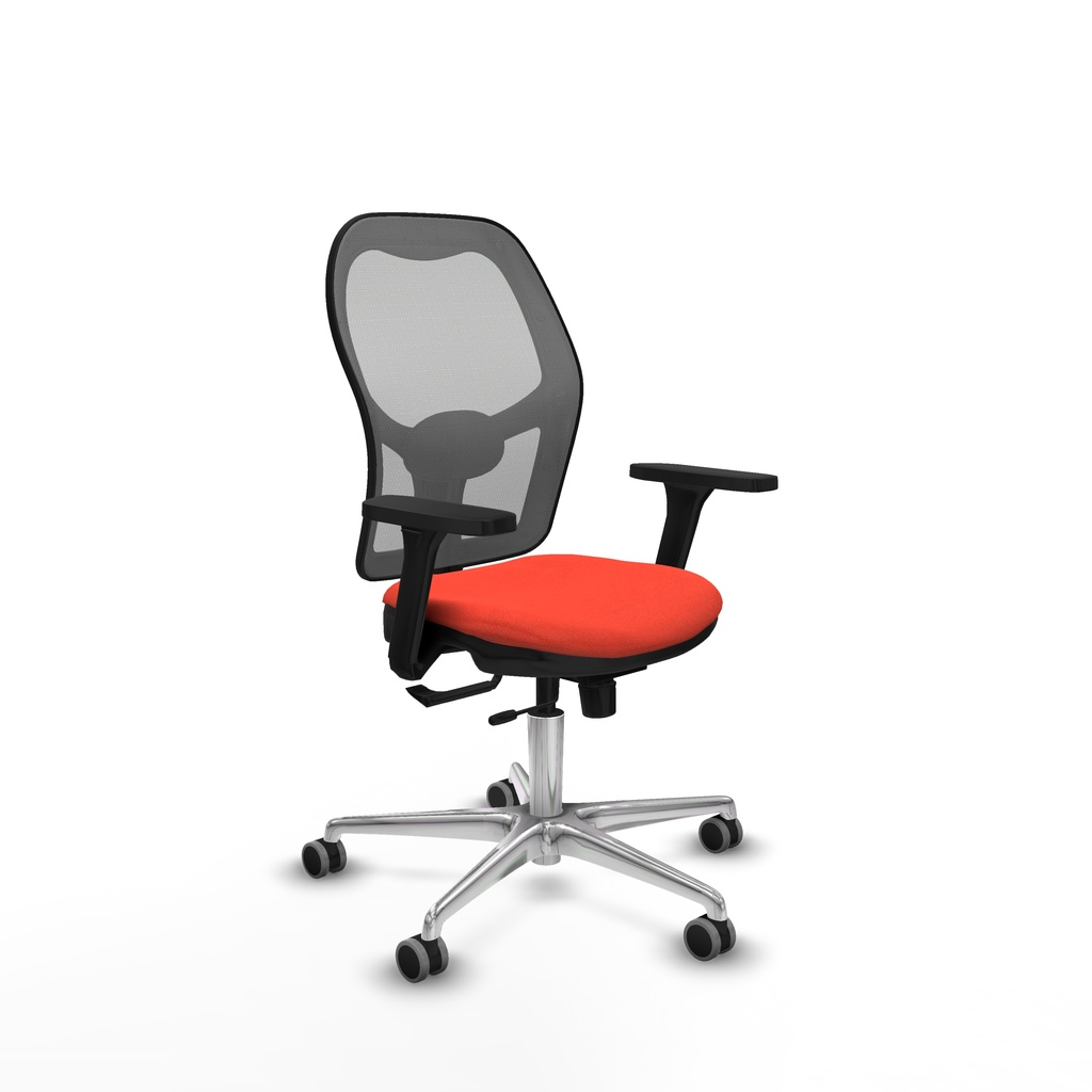Jorquera traslack malla gris bali naranja oscuro brazos 3D base aluminio  ruedas 65mm engomada