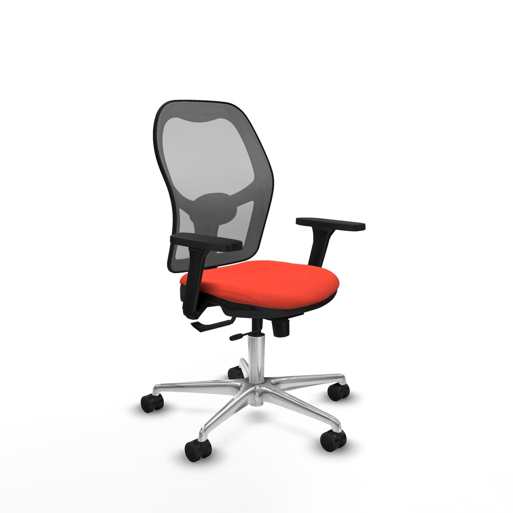 Jorquera traslack malla gris bali naranja oscuro brazos 3D base aluminio  ruedas 65mm nailon