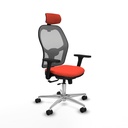 Jorquera traslack malla gris bali naranja oscuro brazos 3D base aluminio cabecero 2D ruedas 65mm nailon