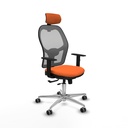 Jorquera traslack malla gris bali naranja brazos 1D base aluminio cabecero 2D ruedas 65mm engomada