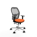 Jorquera traslack malla gris bali naranja brazos 1D base aluminio  ruedas 65mm nailon