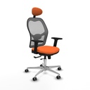 Jorquera traslack malla gris bali naranja brazos 2D base aluminio cabecero fijo ruedas 65mm engomada