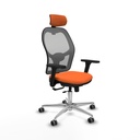 Jorquera traslack malla gris bali naranja brazos 3D base aluminio cabecero 2D ruedas 65mm engomada