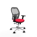 Jorquera traslack malla gris bali rojo brazos 2D base aluminio  ruedas 65mm nailon