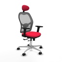 Jorquera traslack malla gris bali rojo brazos 2D base aluminio cabecero fijo ruedas 65mm nailon