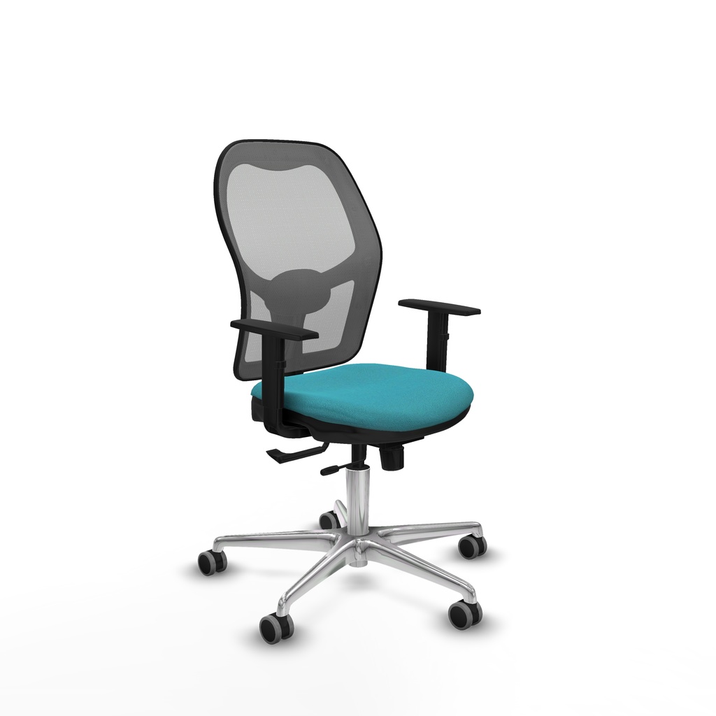 Jorquera traslack malla gris bali turquesa brazos 1D base aluminio  ruedas 65mm engomada