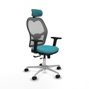 Jorquera traslack malla gris bali turquesa brazos 2D base aluminio cabecero 2D ruedas 65mm nailon