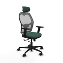 Jorquera traslack malla gris bali verde botella brazos 2D base nailon cabecero 2D ruedas 65mm nailon