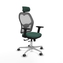Jorquera traslack malla gris bali verde botella brazos 2D base aluminio cabecero 2D ruedas 65mm engomada