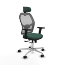 Jorquera traslack malla gris bali verde botella brazos 2D base aluminio cabecero 2D ruedas 65mm nailon