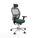 Jorquera traslack malla gris bali verde botella brazos 3D base aluminio cabecero 2D ruedas 65mm engomada