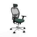 Jorquera traslack malla gris bali verde botella brazos 3D base aluminio cabecero 2D ruedas 65mm nailon