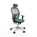 Jorquera traslack malla gris bali verde esmeralda brazos 1D base aluminio cabecero 2D ruedas 65mm nailon