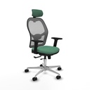 Jorquera traslack malla gris bali verde esmeralda brazos 2D base aluminio cabecero 2D ruedas 65mm nailon