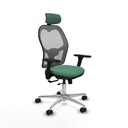 Jorquera traslack malla gris bali verde esmeralda brazos 3D base aluminio cabecero 2D ruedas 65mm nailon