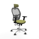 Jorquera traslack malla gris bali verde oliva brazos 2D base aluminio cabecero 2D ruedas 65mm engomada