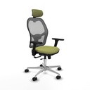 Jorquera traslack malla gris bali verde oliva brazos 3D base aluminio cabecero 2D ruedas 65mm nailon