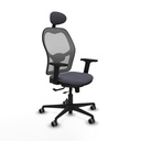 Jorquera traslack malla gris bali gris oscuro brazos 2D base nailon cabecero fijo ruedas 65mm engomada