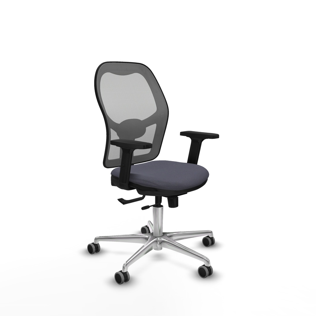 Jorquera traslack malla gris bali gris oscuro brazos 2D base aluminio  ruedas 65mm engomada