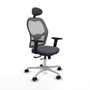 Jorquera traslack malla gris bali gris oscuro brazos 2D base aluminio cabecero fijo ruedas 65mm nailon