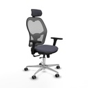 Jorquera traslack malla gris bali gris oscuro brazos 3D base aluminio cabecero 2D ruedas 65mm engomada