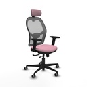 Jorquera traslack malla gris bali rosa brazos 2D base nailon cabecero 2D ruedas 65mm engomada
