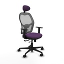 Jorquera traslack malla gris bali morado brazos 1D base nailon cabecero fijo ruedas 65mm nailon