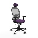Jorquera traslack malla gris bali morado brazos 2D base nailon cabecero fijo ruedas 65mm engomada
