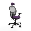 Jorquera traslack malla gris bali morado brazos 2D base nailon cabecero fijo ruedas 65mm nailon