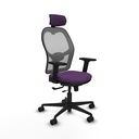Jorquera traslack malla gris bali morado brazos 2D base nailon cabecero 2D ruedas 65mm nailon