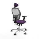 Jorquera traslack malla gris bali morado brazos 2D base aluminio cabecero fijo ruedas 65mm engomada