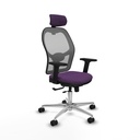 Jorquera traslack malla gris bali morado brazos 2D base aluminio cabecero 2D ruedas 65mm nailon