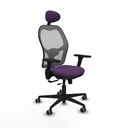 Jorquera traslack malla gris bali morado brazos 3D base nailon cabecero fijo ruedas 65mm engomada