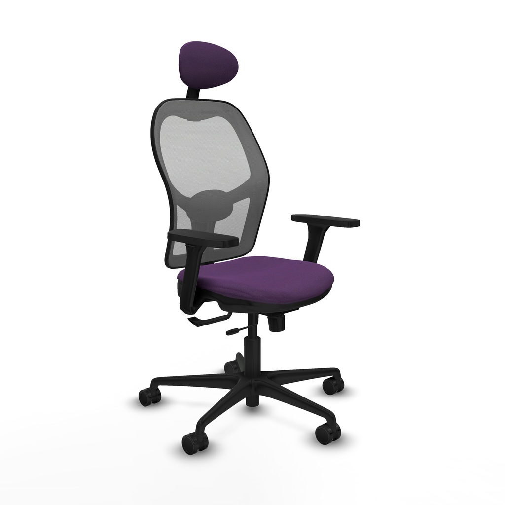 Jorquera traslack malla gris bali morado brazos 3D base nailon cabecero fijo ruedas 65mm nailon