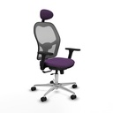 Jorquera traslack malla gris bali morado brazos 3D base aluminio cabecero fijo ruedas 65mm nailon