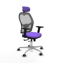 Jorquera traslack malla gris bali lila brazos 2D base aluminio cabecero 2D ruedas 65mm engomada