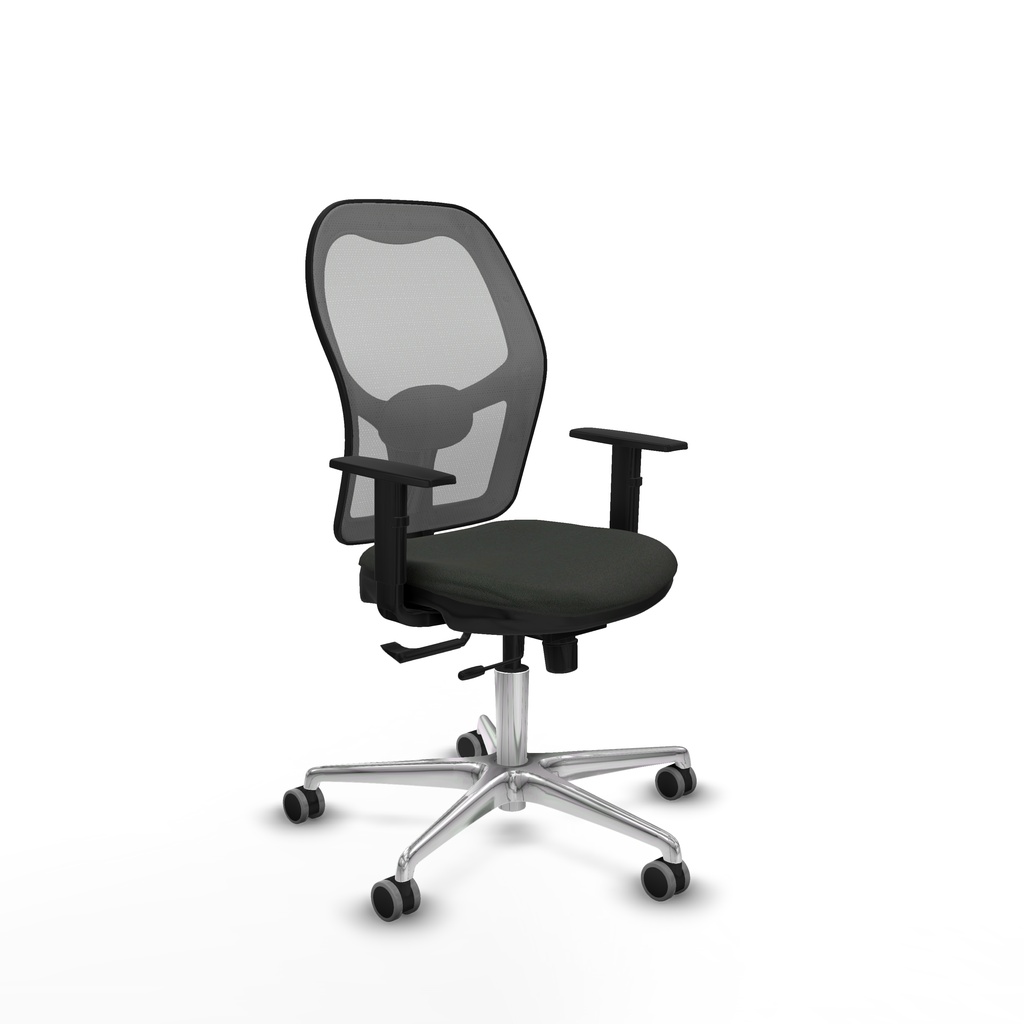 Jorquera traslack malla gris bali negro brazos 1D base aluminio  ruedas 65mm engomada