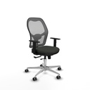 Jorquera traslack malla gris bali negro brazos 1D base aluminio  ruedas 65mm engomada