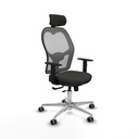 Jorquera traslack malla gris bali negro brazos 1D base aluminio cabecero 2D ruedas 65mm engomada