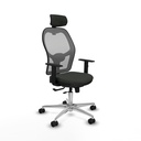 Jorquera traslack malla gris bali negro brazos 1D base aluminio cabecero 2D ruedas 65mm nailon