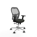 Jorquera traslack malla gris bali negro brazos 2D base aluminio  ruedas 65mm engomada