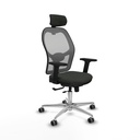 Jorquera traslack malla gris bali negro brazos 2D base aluminio cabecero 2D ruedas 65mm engomada