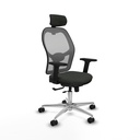 Jorquera traslack malla gris bali negro brazos 2D base aluminio cabecero 2D ruedas 65mm nailon