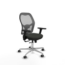 Jorquera traslack malla gris bali negro brazos 3D base aluminio  ruedas 65mm engomada