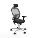 Jorquera traslack malla gris bali negro brazos 3D base aluminio cabecero 2D ruedas 65mm nailon
