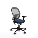 Jorquera traslack malla gris similpiel azul marino brazos 3D base nailon  ruedas 65mm nailon